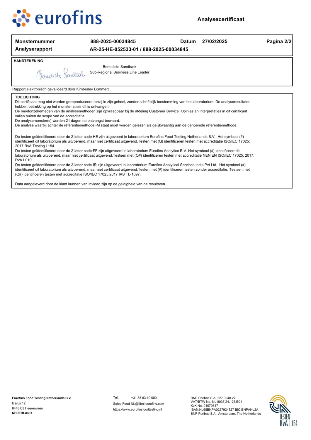 Lab Test Resultaten Pagina 2